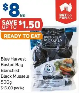 Foodland Blue Harvest Boston Bay Blanched Black Mussels offer