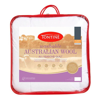 Harris Scarfe Tontine 350gsm washable australian wool quilt qb offer