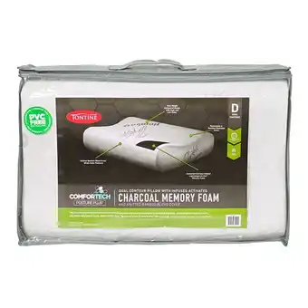 Harris Scarfe Tontine comfortech charcoal infused memory foam pillow contour offer