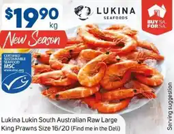 Foodland Lukina Lukin South Australian Raw Large King Prawns offer