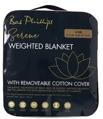 Harris Scarfe Bas phillips cotton cover weighted blanket 9kg offer