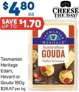 Foodland Tasmanian Heritage Edam, Havarti or Gouda offer