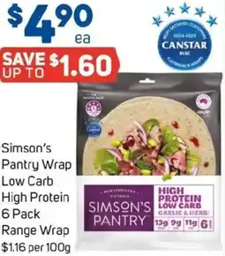 Foodland Simson's Pantry Wrap Low Carb High Protein offer