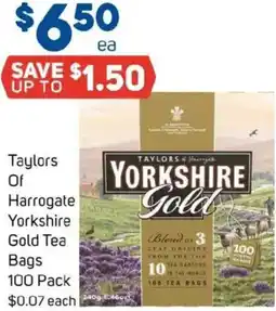 Foodland Taylors Of Harrogate Yorkshire Gold Tea Bags offer
