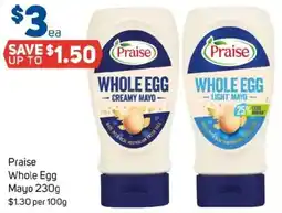 Foodland Praise whole egg mayo offer