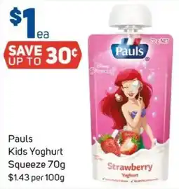 Foodland Pauls kids yoghurt squeeze offer