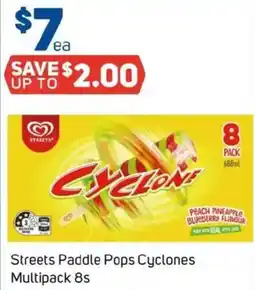 Foodland Streets paddle pops cyclones multipack 8s offer