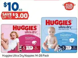 Foodland Huggies ultra dry nappies 14-28 pack offer