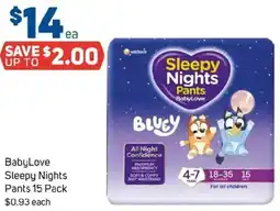 Foodland Babylove sleepy nights pants 15 pack offer
