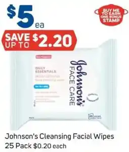 Foodland Johnson's cleansing facial wipes 25 pack offer