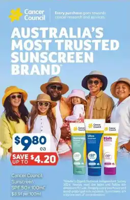 Foodland Cancer council sunscreen spf 50+ offer