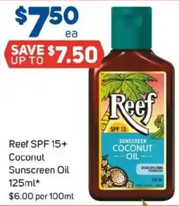 Foodland Reef spf 15+ coconut sunscreen oil offer