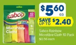 Foodland Sabco rainbow microfibre cloth 10 pack offer