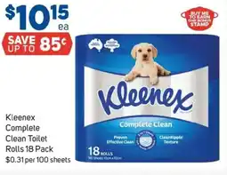Foodland Kleenex complete clean toilet rolls 18 pack offer