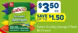 Foodland Sabco scrubby sponge 5 pack offer