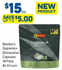 Foodland Bosisto's supreme+ dishwasher capsules 18 pack offer