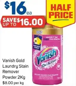 Foodland Vanish gold laundry stain remover powder offer