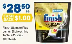 Foodland Finish ultimate plus lemon dishwashing tablets 45 pack offer