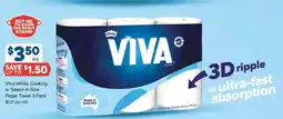 Foodland Viva white, cooking or select-a-size paper towel 3 pack offer