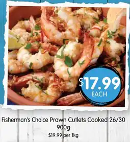Spudshed Fisherman's choice prawn cutlets cooked offer