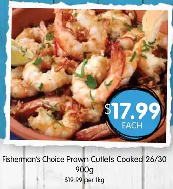 Spudshed Fisherman's choice prawn cutlets cooked offer