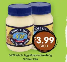 Spudshed S&w whole egg mayonnaise offer