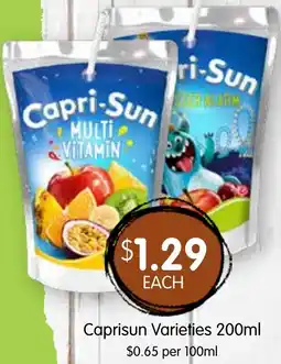 Spudshed Caprisun varieties offer