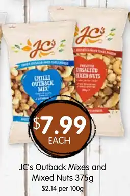Spudshed Jc's outback mixes and mixed nuts offer