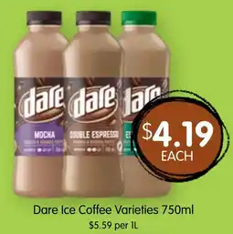 Spudshed Dare ice coffee varieties offer