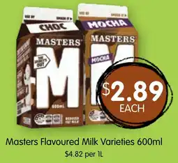 Spudshed Masters flavoured milk varieties offer