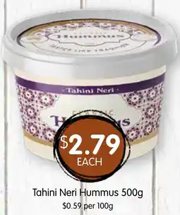 Spudshed Tahini neri hummus offer