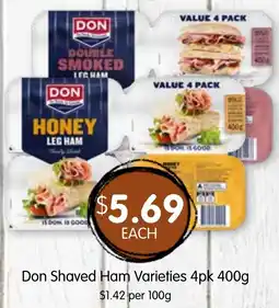 Spudshed Don shaved ham varieties 4pk offer