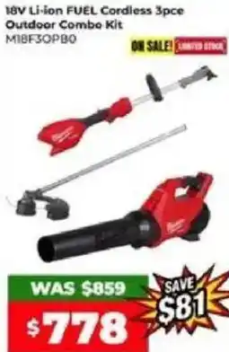 Sydney Tools Li-ion FUEL Cordless 3pce Outdoor Combo Kit offer