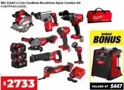 Sydney Tools Li-ion Cordless Brushless 8pce Combo Kit offer