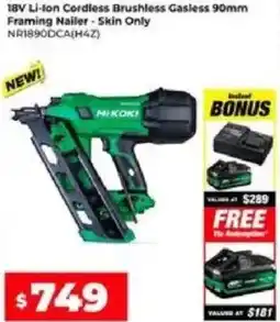 Sydney Tools Li-Ion Cordless Brushless Gasless Framing Nailer offer