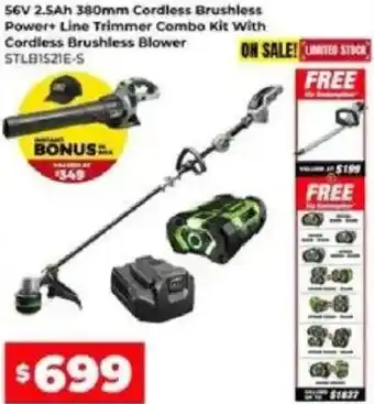 Sydney Tools Cordless Brushless Power+ Line Trimmer Combo Kit With Cordless Brushless Blower offer