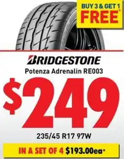 Bob Jane T-Marts BRIDGESTONE Potenza Adrenalin offer