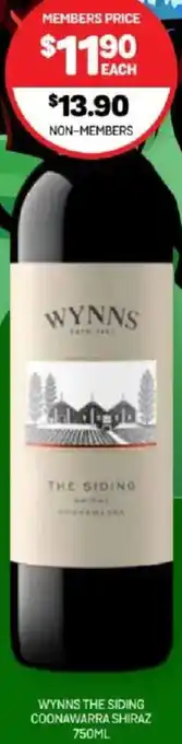Wynns the siding coonawarra shiraz