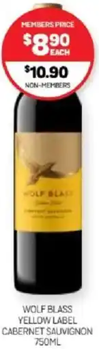 Harry Brown Wolf blass yellow label cabernet sauvignon offer