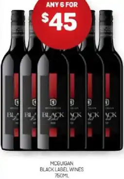 Harry Brown Mcguigan black label wines offer