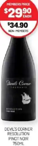 Harry Brown Devil's corner resolution pinot noir offer