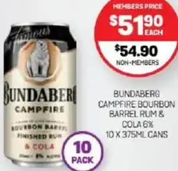 Harry Brown Bundaberg campfire bourbon barrel rum & cola offer