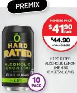 Harry Brown Hard rated alcoholic lemon lime offer