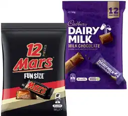 IGA Mars Fun Size Share Pack 132β192g or Cadbury Share Pack 120β180g Selected Varieties offer