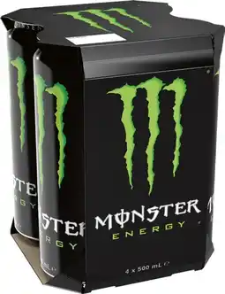 IGA Monster Energy Drink 4x500mL Selected Varieties offer