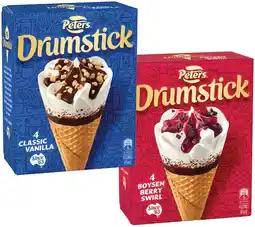 IGA Peters Drumstick 4 Pack or Mini 6 Pack Selected Varieties offer