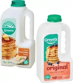IGA Green’s Pancake Shake 325‑375g Selected Varieties offer