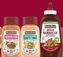 IGA MasterFoods No Rules Sauce 250mL, Tomato or Barbecue Squeezy Sauce 500mL Selected Varieties offer