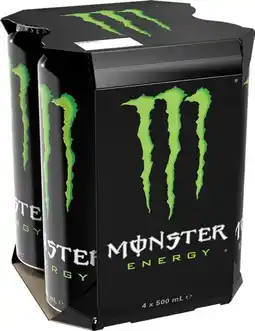 IGA Monster Energy Drink 4x500mL Selected Varieties offer