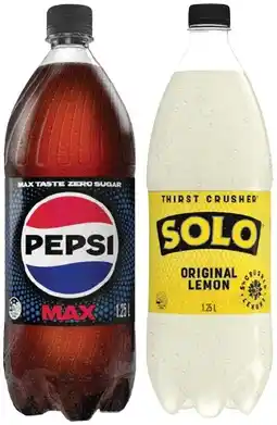 IGA Pepsi or Solo 1.25 Litre Selected Varieties offer